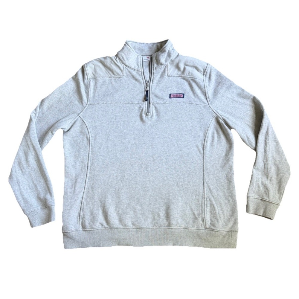 Vineyard Vines Women's gray Shep 1/4 Zip Dreamcloth Sweatshirt Size‎ XL Nautical